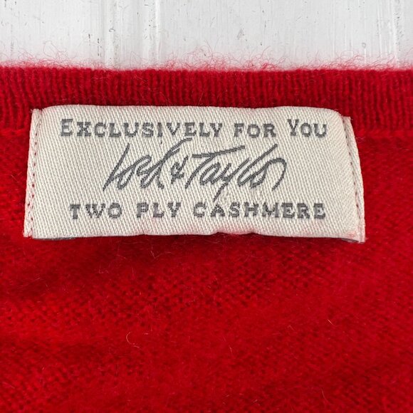 Lord & Taylor Red V-Neck Cashmere Sweater Women’s size Small pullover - Picture 2 of 6
